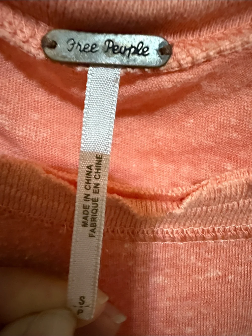 Free People Lightweight Oversized Coral Open-Knit Women's Top
